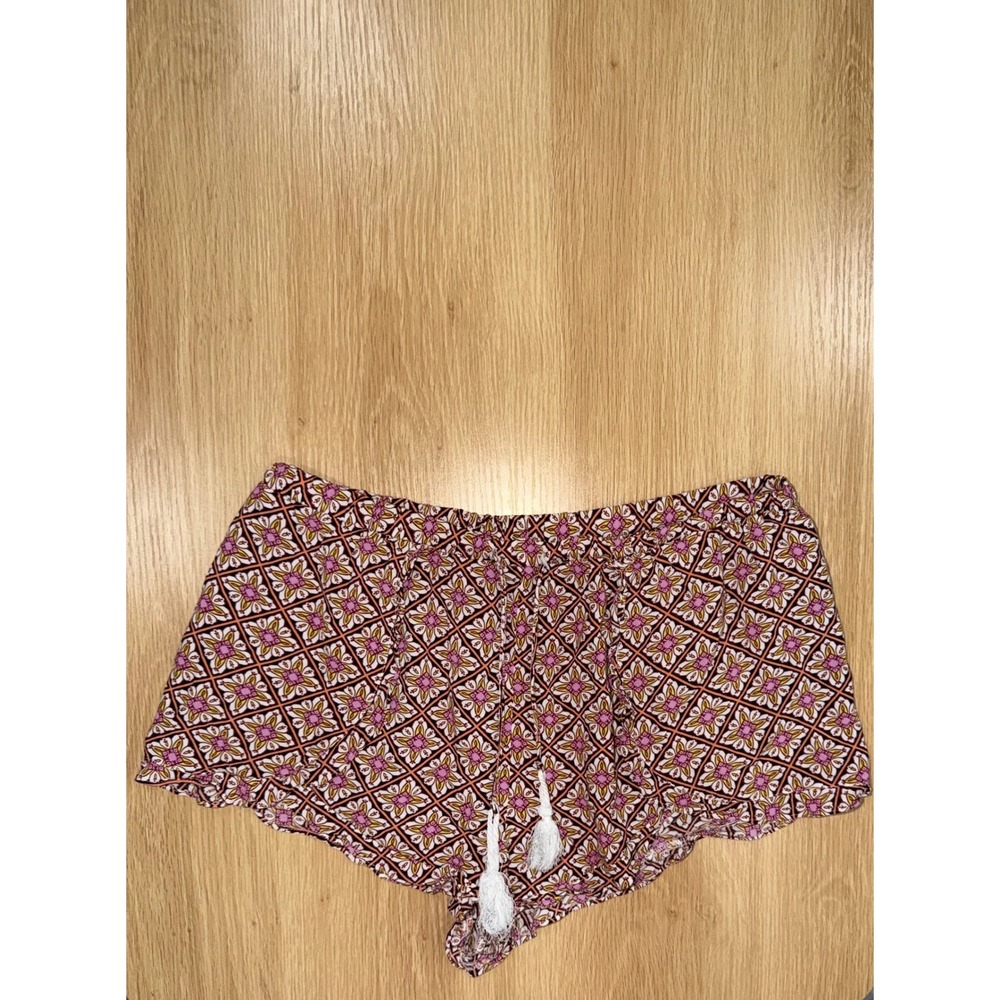 Victoria's Secret Pajama Shorts Pink Orange Medallion Tassel Sleepwear